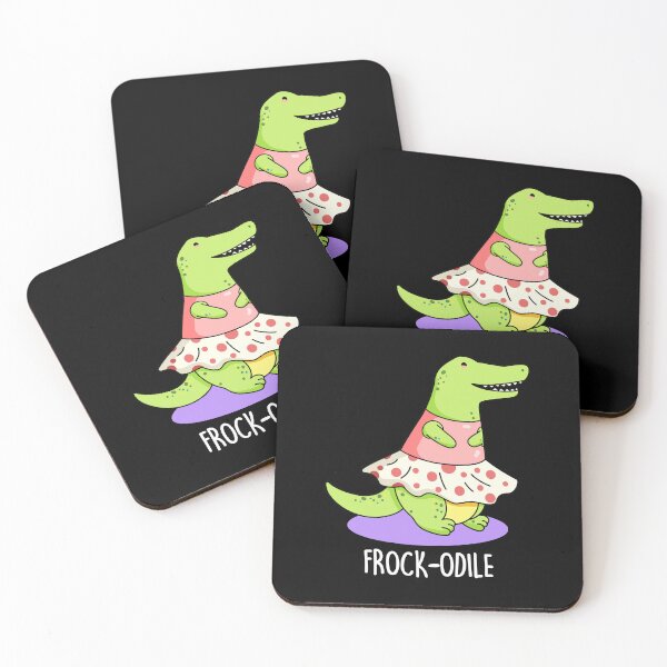 Item preview, Frock-odile Funny Crocodile Puns (Dark BG) designed and sold by punnybone.