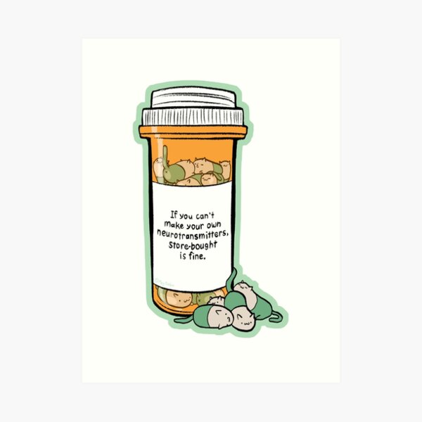 Purrozac Perscription Art Print