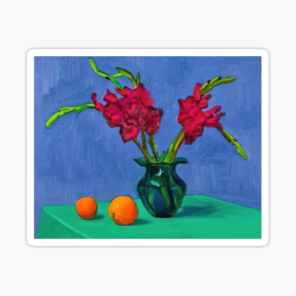 David Hockney Still Life Sticker For Sale By Monicakunkel Redbubble