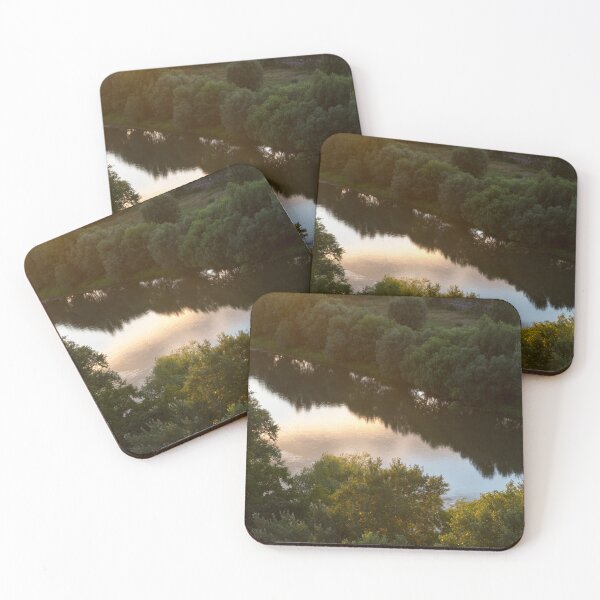 Item preview, Riverside Sunset Reflected - Maritsa River from Above designed and sold by Georgia Mizuleva.