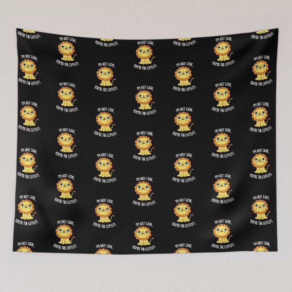 Item preview, I'm Not Lion You're The Cutest Funny Lion Puns (Dark BG) designed and sold by punnybone.