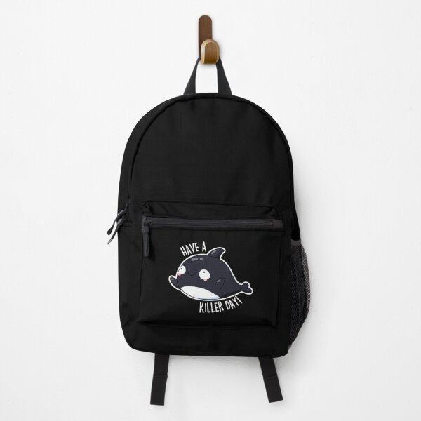 Item preview, Have A Killer Day Funny Killer Whale Pun (Dark BG) designed and sold by punnybone.