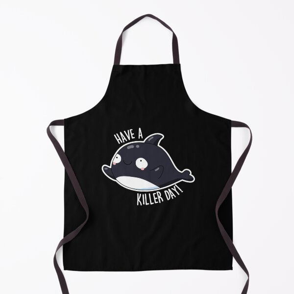 Item preview, Have A Killer Day Funny Killer Whale Pun (Dark BG) designed and sold by punnybone.