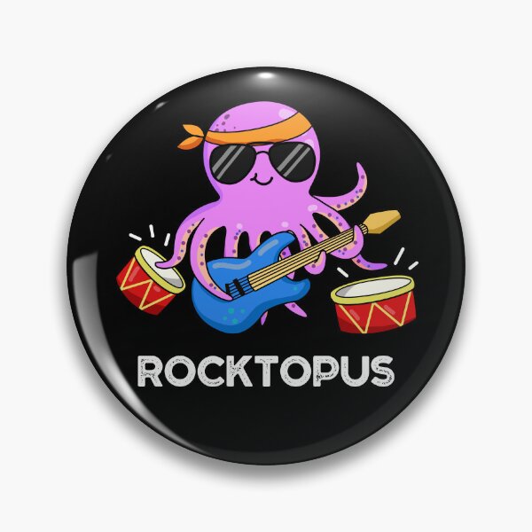 Item preview, Rocktopus Rock Band Funny Octopus Puns (Dark BG) designed and sold by punnybone.
