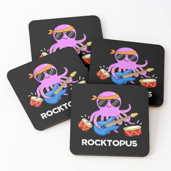 Item preview, Rocktopus Rock Band Funny Octopus Puns (Dark BG) designed and sold by punnybone.