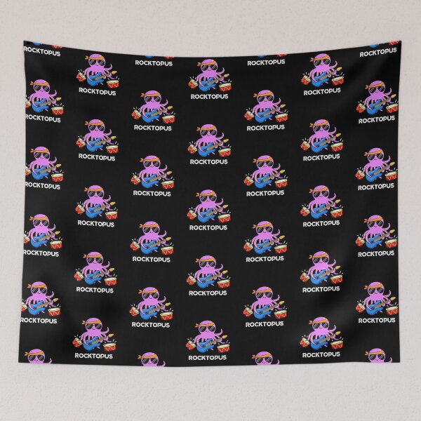 Item preview, Rocktopus Rock Band Funny Octopus Puns (Dark BG) designed and sold by punnybone.