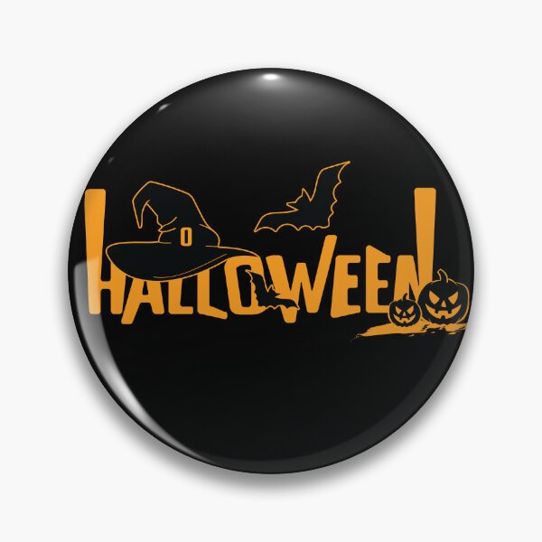 Item preview, Halloween Typography with Hat, Bats and Pumpkins in yellow and black colors designed and sold by SuvethaSukumar.