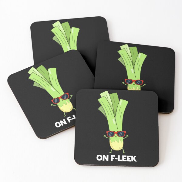 Item preview, On Fleek Funny Veggie Leek Puns (Dark BG) designed and sold by punnybone.