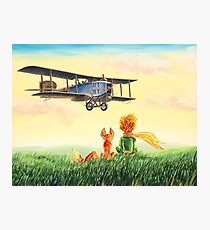 Little Prince, the Fox and the Pilot Photographic Print