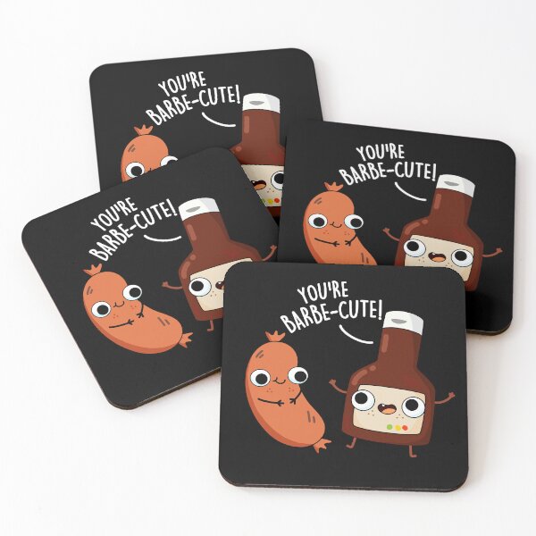 Item preview, Barbe-cute Funny Barbecue Puns (Dark BG) designed and sold by punnybone.