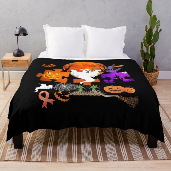 Item preview, Halloween Autism Awareness Three Puzzles Scary Witch Pumpkin funny cute designed and sold by beckadamr.