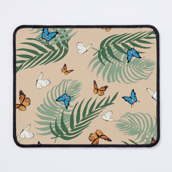 Item preview, Sage Green Palm Leaves with Butterflies Pattern designed and sold by CJAura by Claire Jane Johnson.