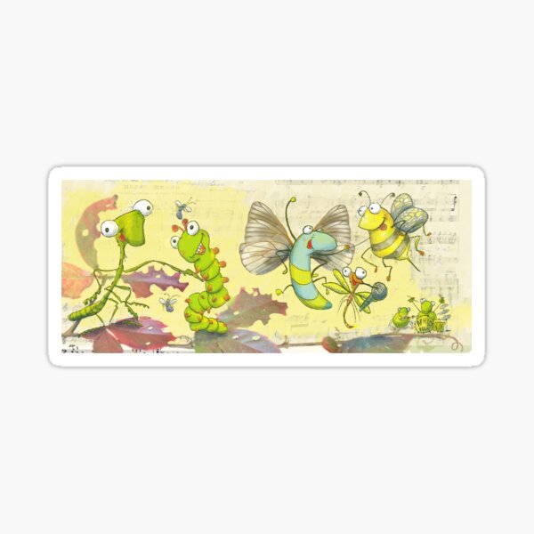 Insect/bug dancing band Sticker