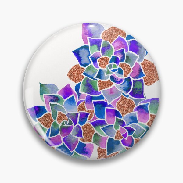 Item preview, Succulents - Indigo + Green with Rose Gold Glitter  designed and sold by artylulu.
