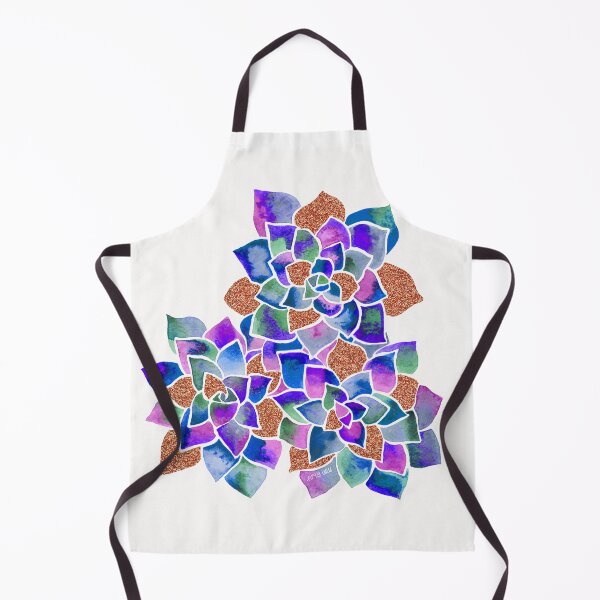 Item preview, Succulents - Indigo + Green with Rose Gold Glitter  designed and sold by artylulu.
