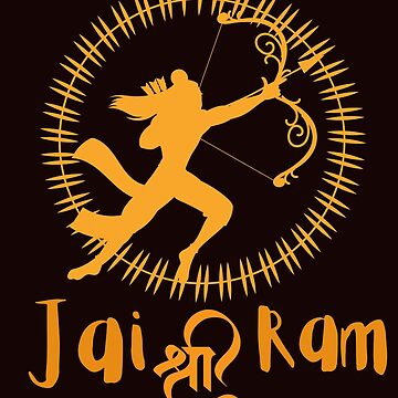 Premium Vector | Ram hindu god shree ram hindi calligraphy design on orange  background