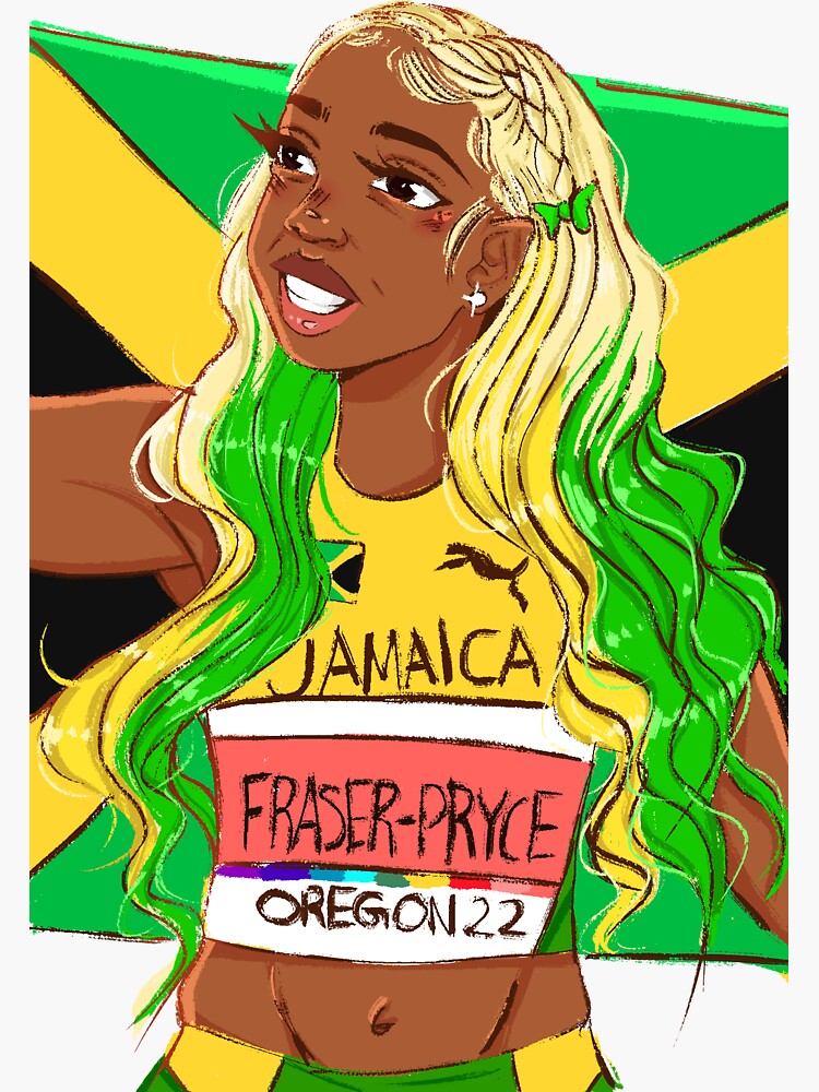 "Shelly Ann FraserPryce" Sticker for Sale by MisutiiChanArts Redbubble