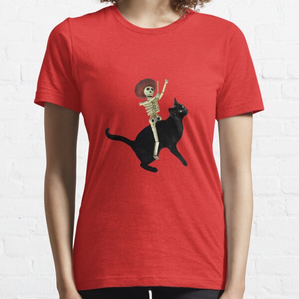Skeleton on Cat Essential T-Shirt