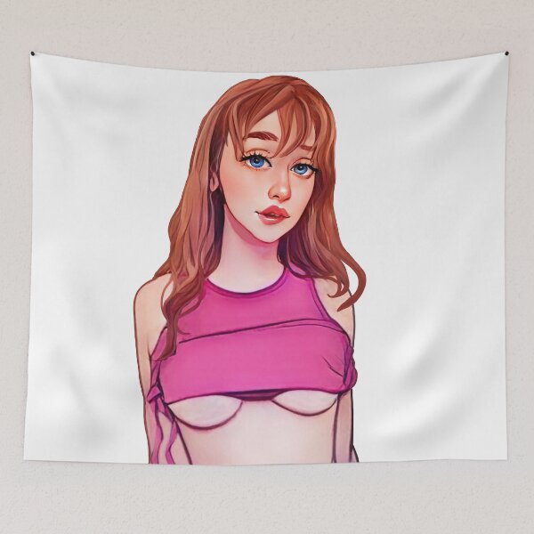 Item preview, Cute Redhead Girl on Knees Posing designed and sold by Cute Girl Fan Art.