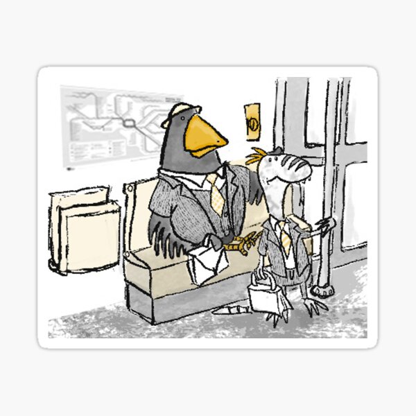 Morning commute Sticker