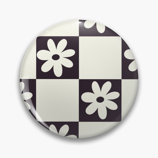 Item preview, 60s Flowers Pattern 70s Groovy Flowers Black/ecru designed and sold by OlgaBDesign.