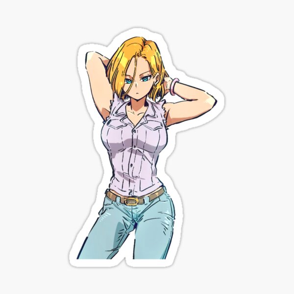 Item preview, Android 18 Cute Sticker designed and sold by Genbee.