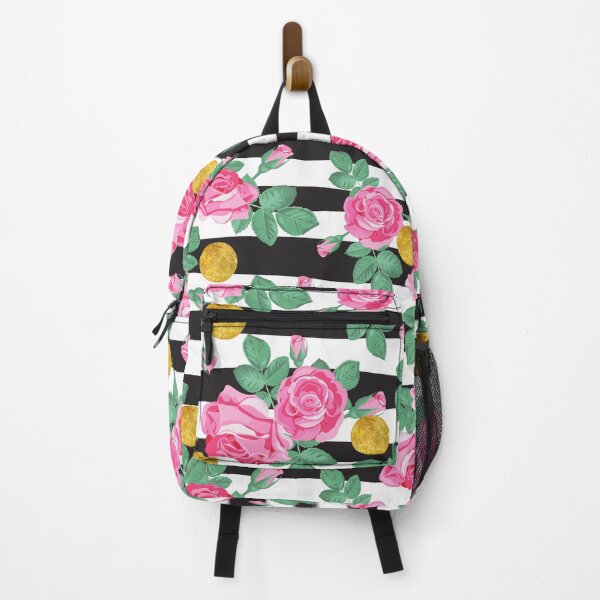 Item preview, Whimsical Black and White Stripe Rose Print designed and sold by Trimzz.