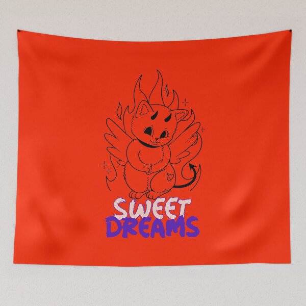 Item preview, HELL KITTEN Devilish kitten quote Sweet Dreams Love designed and sold by LargeShop.