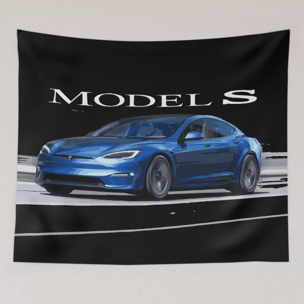 Item preview, blue performance plaid dad electric s model sports car USA automobile  designed and sold by cowtownCOWBOY.