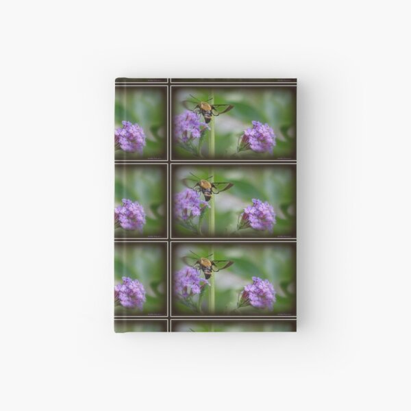 Snowberry Clearwing Hummingbird Moth on a Butterfly Bush Hardcover Journal