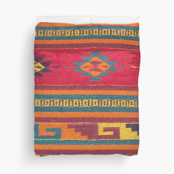Colorful red Aztec Pattern Duvet Cover