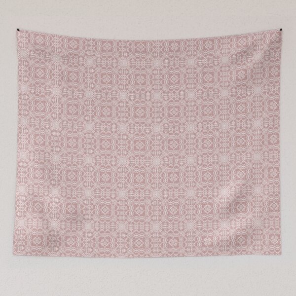 Item preview, Tiny Tapestry Vibes Pink White Embroidery Style Pattern designed and sold by ArticLotusShop.