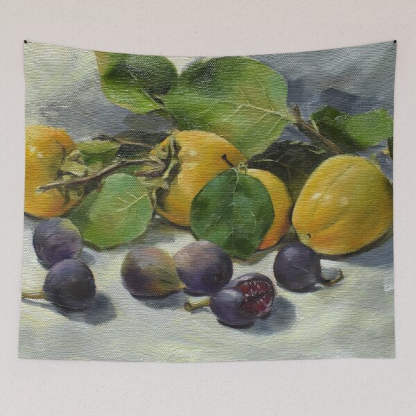 Item preview, Still life Kinglet persimmons, figs and leaves.   designed and sold by Kabira77.