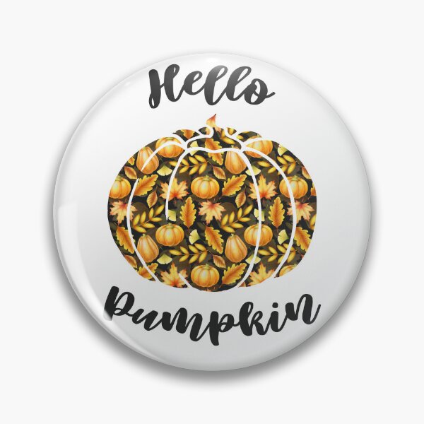 Item preview, Hello Pumpkin lettering with watercolor autumn leaves pattern designed and sold by DarianaArt.
