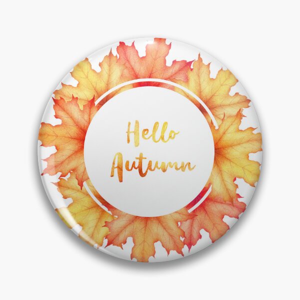 Artikelvorschau, Hallo Herbst Aquarell runder Rahmen aus Ahornblättern entworfen und verkauft von DarianaArt.