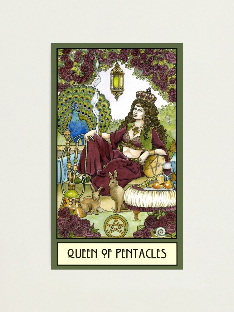 Queen of Pentacles Tarot Art 8x10 Giclée buy Print on Canvas Pagan Mythology Psychedelic Gypsy Witch Goddess Art