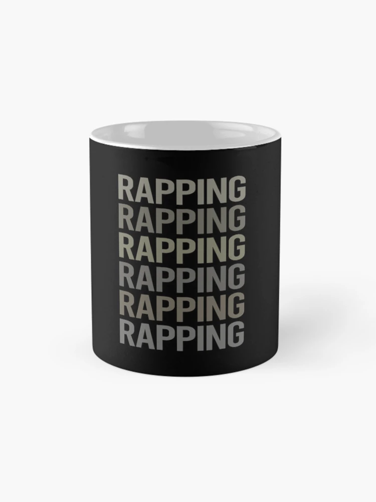 Thumbnail 4 of 6, Coffee Mug, Gray Text Art Rapping Rap Rapper designed and sold by StoreCalamity.