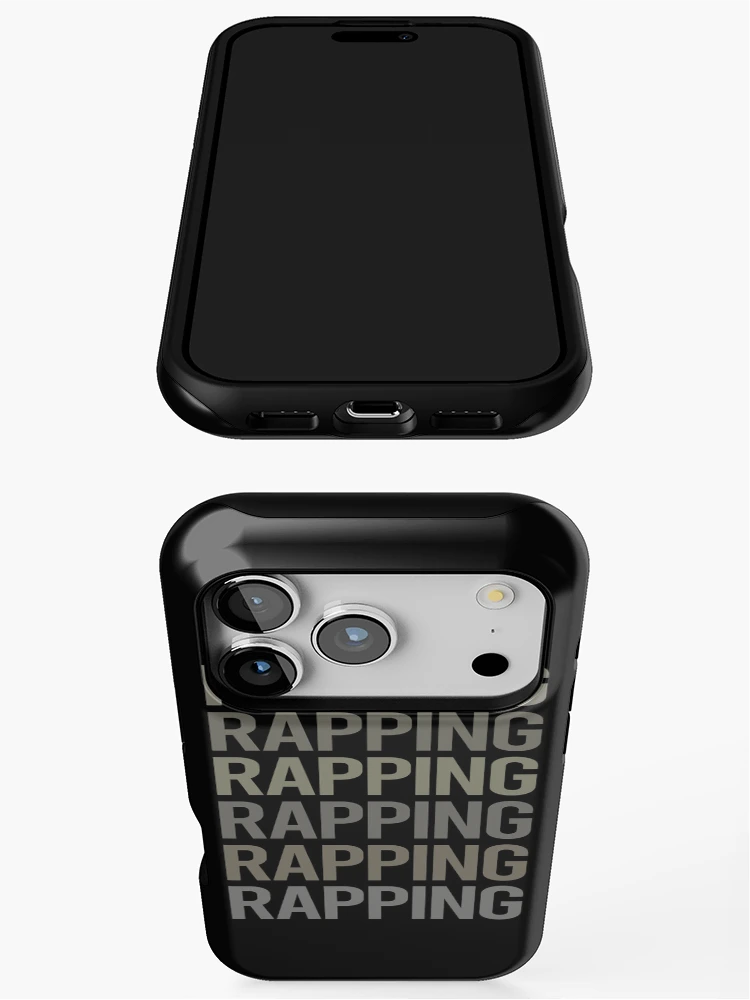 Thumbnail 3 of 4, iPhone Case, Gray Text Art Rapping Rap Rapper designed and sold by StoreCalamity.