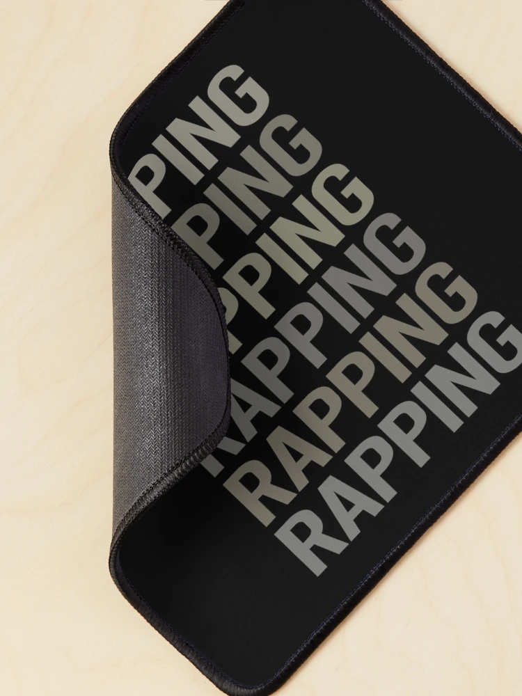 Thumbnail 2 of 5, Mouse Pad, Gray Text Art Rapping Rap Rapper designed and sold by StoreCalamity.