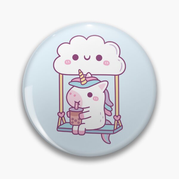 Item preview, Cute Little Unicorn Drinking Bubble Tea On Cloud Swing designed and sold by rustydoodle.