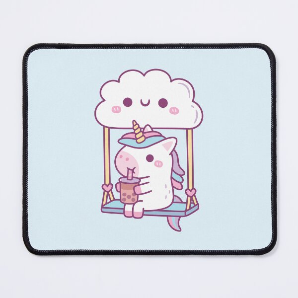 Item preview, Cute Little Unicorn Drinking Bubble Tea On Cloud Swing designed and sold by rustydoodle.