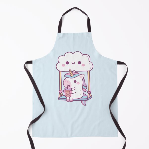 Item preview, Cute Little Unicorn Drinking Bubble Tea On Cloud Swing designed and sold by rustydoodle.