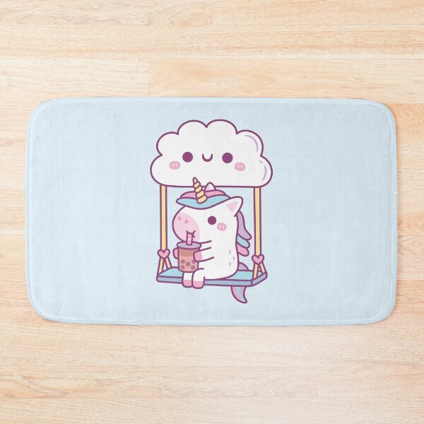 Item preview, Cute Little Unicorn Drinking Bubble Tea On Cloud Swing designed and sold by rustydoodle.