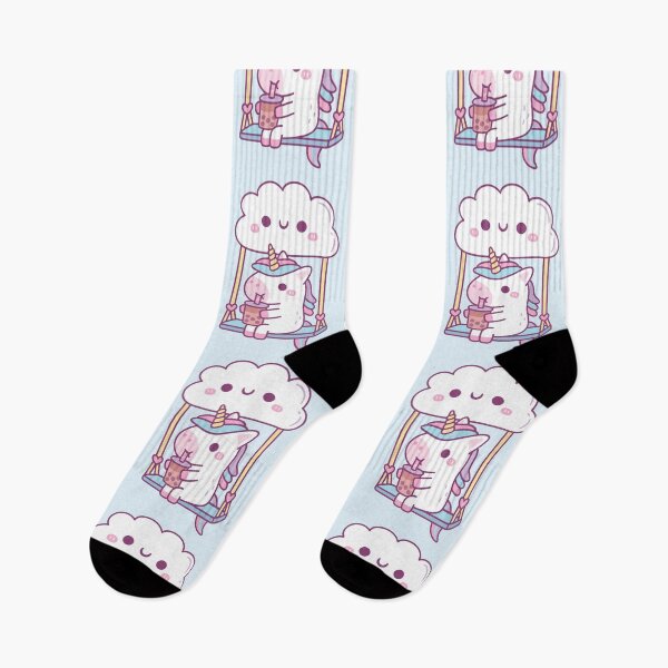 Item preview, Cute Little Unicorn Drinking Bubble Tea On Cloud Swing designed and sold by rustydoodle.