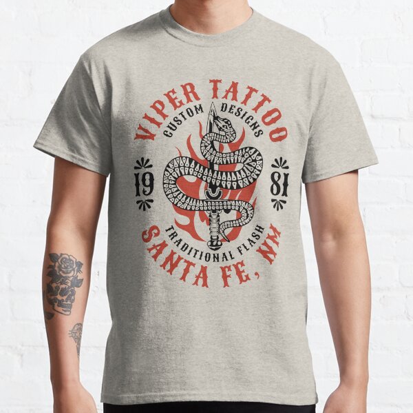 Item preview, Viper Tattoo, Santa Fe, New Mexico, Tattoo Studio Snake, Dagger, Flames Logo designed and sold by Proverbial Wisdom Design.