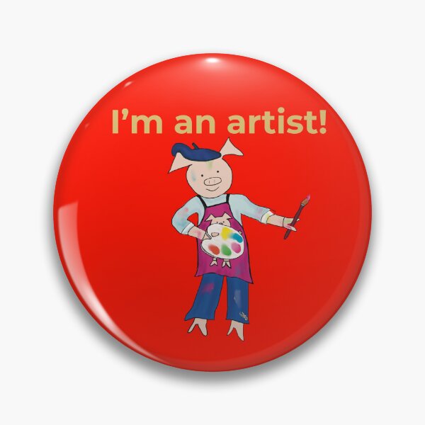 Item preview, Artist! Orange I'm an artist, left handed pig painter, artist. designed and sold by PiggingJapan.
