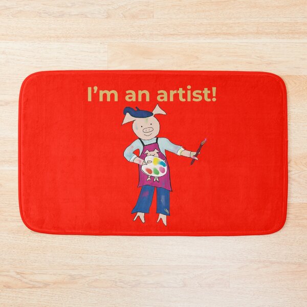 Item preview, Artist! Orange I'm an artist, left handed pig painter, artist. designed and sold by PiggingJapan.
