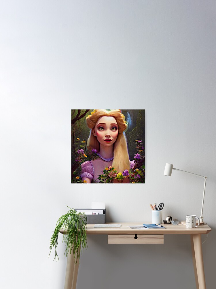 Tangled Rapunzel Wall Art / Flynn Rider & Rapunzel / Rapunzel Cartoon Wall  Prints / Girls Bedroom Wall Art / Tangled Decor / Rapunzel Decor 