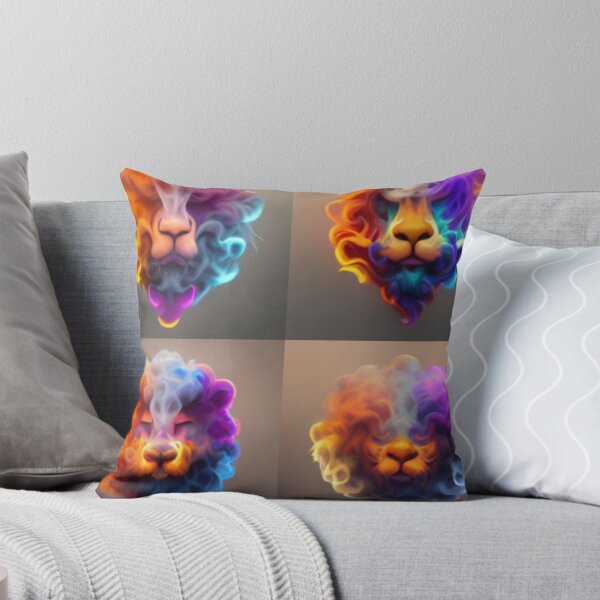 Item preview, Lions in Smoke Art fondo marrón - Creado por A.I. designed and sold by Created-by-AI.