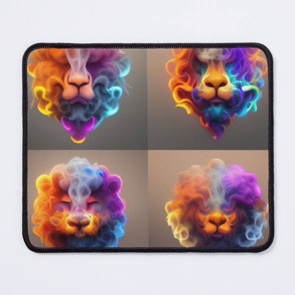 Item preview, Lions in Smoke Art brown background - Created by A.I. designed and sold by Created-by-AI.